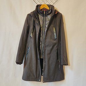 French Connection Puffer Vest Water Resistant Hooded Coat Combo